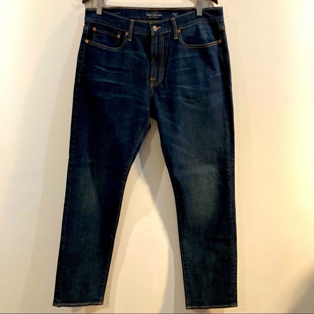LUCKY BRAND 121 Slim Sz 34 x 32 12” Rise Dark Wash Jeans